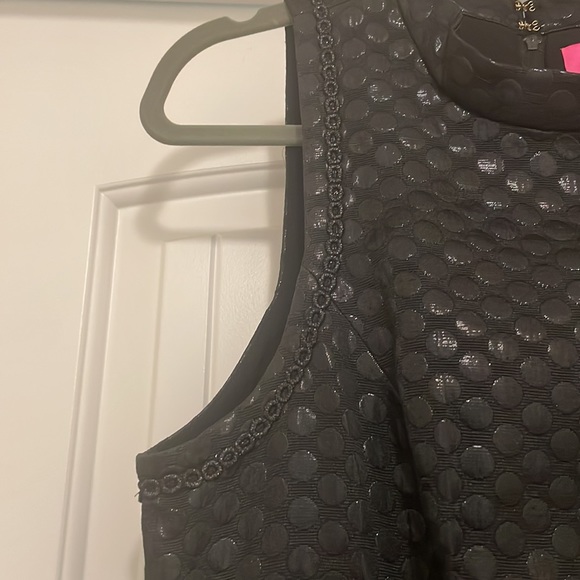 Lilly Pulitzer Zaria Black Onyx Polka Dot Jacquard Cocktail Dress Size 8 - Picture 5 of 10
